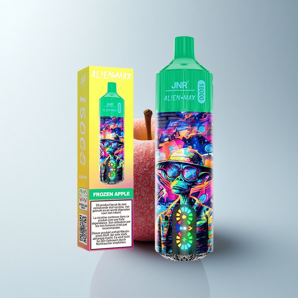 JNR Alien Max 18000 Puffs Pomme Glacée Double Cœur et Affichage LED