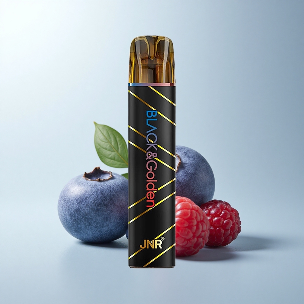 JNR Black&Golden 600+200 Puffs Framboise Acidulée Myrtille 800 Puffs 2ml 2% Nicotine
