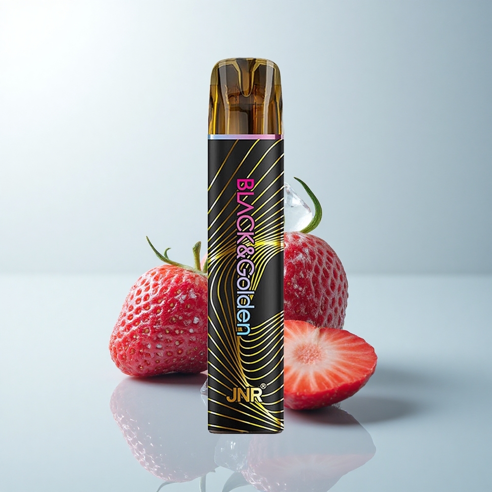 JNR Black&Golden 600+200 Puffs Glace à la Fraise 800 Puffs 550mAh 2ml