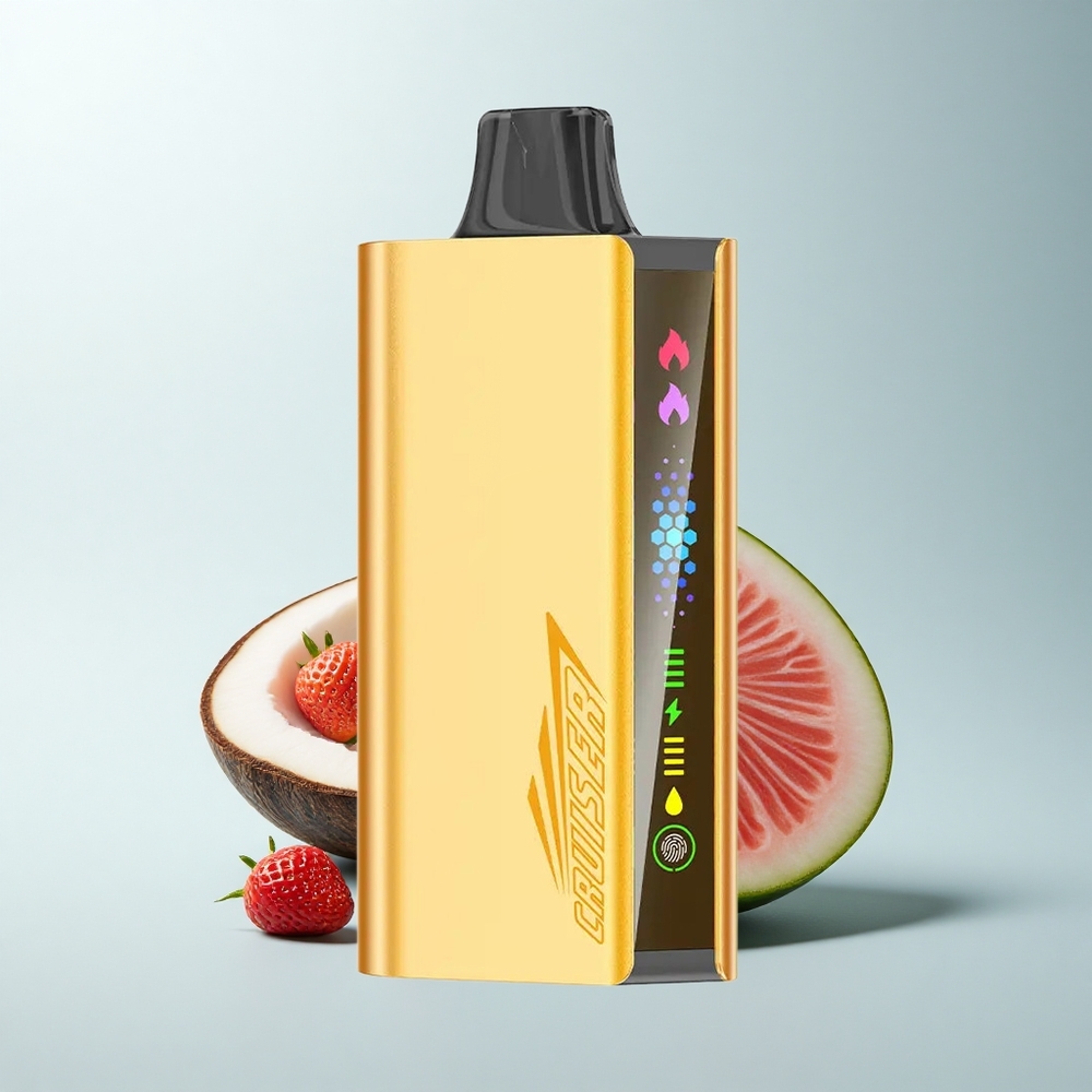 JNR Cruiser 12000 Puffs Fraise Noix de Coco Pastèque avec Écran Animé et Corps Métallique