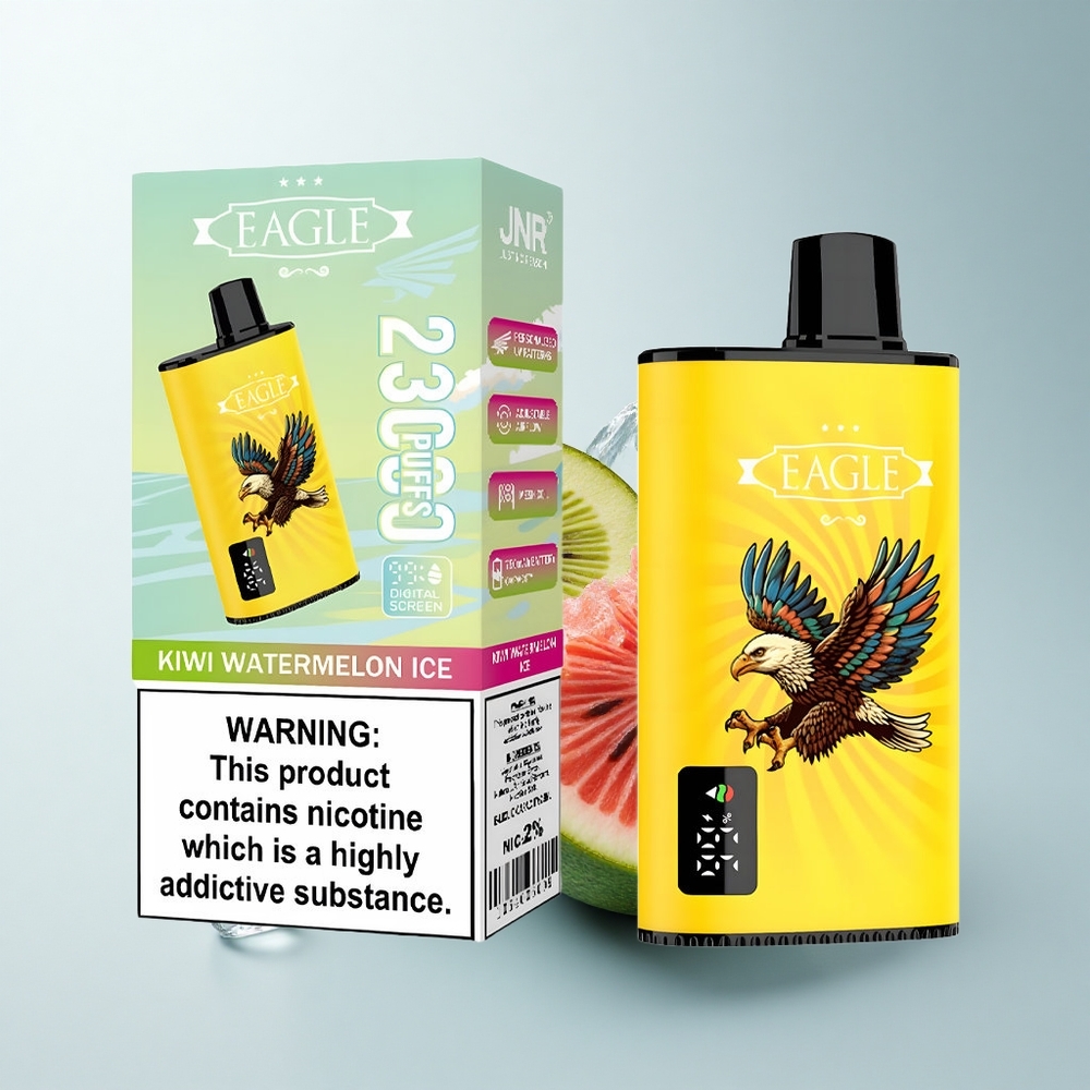 JNR EAGLE Smart 23000 Puffs Glace Pastèque Kiwi avec Écran Numérique et Bobine Mesh 1.0ohm