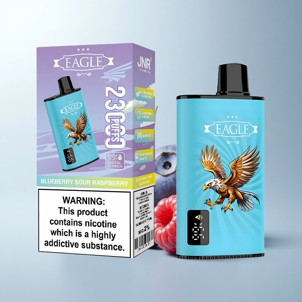 JNR EAGLE Smart 23000 Puffs Myrtille Acidulée Framboise Écran Digital Bobine Mesh 1.0ohm