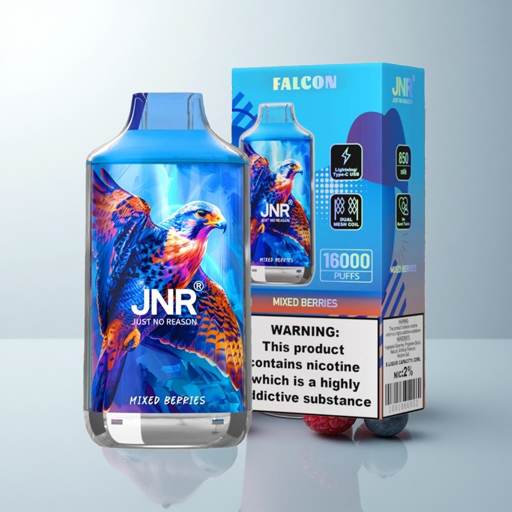 JNR Falcon 16000 Puffs Baies Mixtes LED Intelligente Dual Mesh