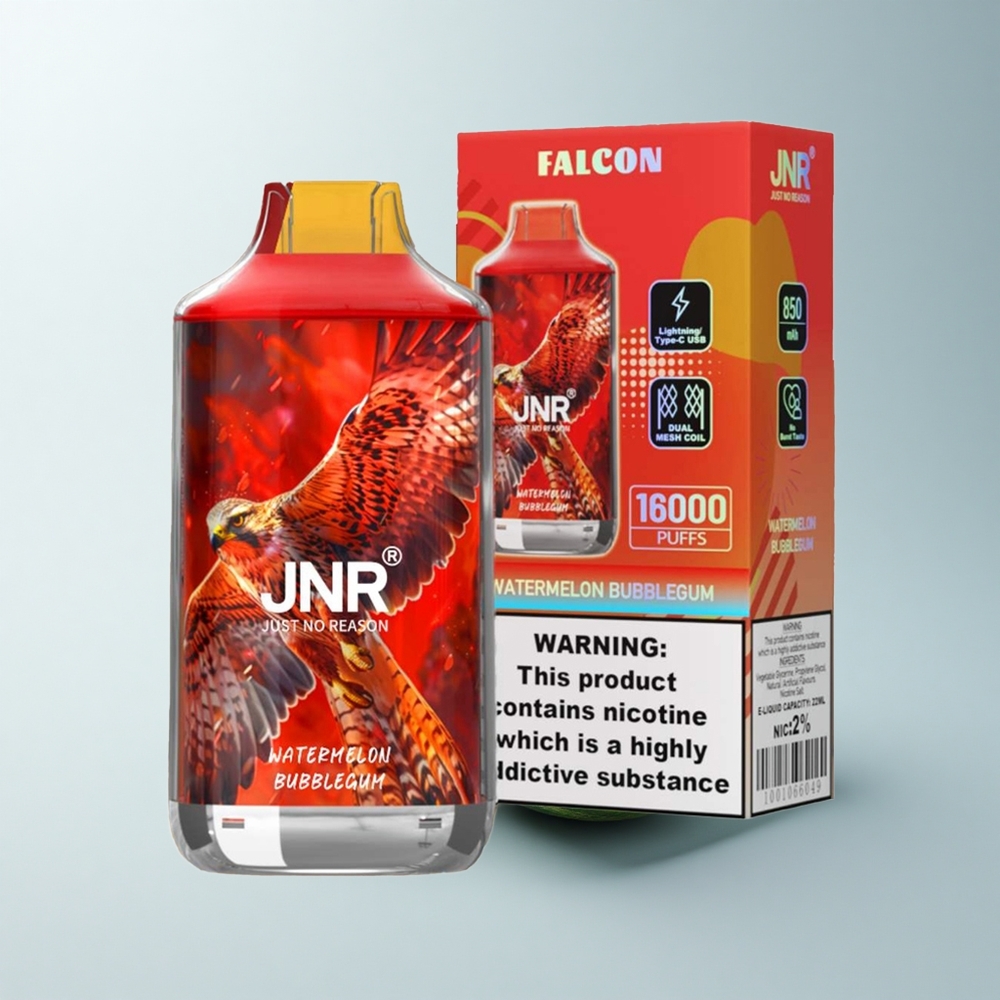 JNR Falcon 16000 Puffs Chewing-gum Pastèque Dual Mesh LED Type-C 850mAh 22ml