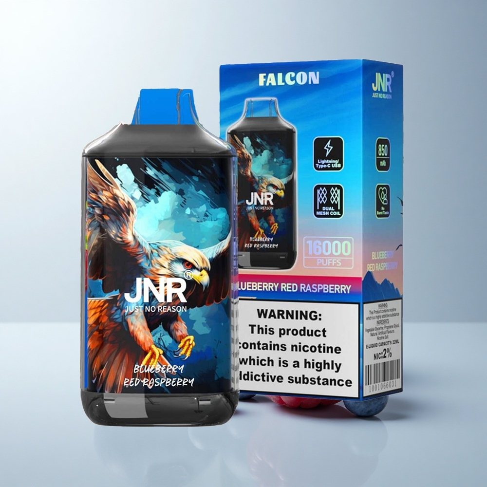 JNR Falcon 16000 Puffs Framboise Rouge Myrtille 850mAh Dual Mesh
