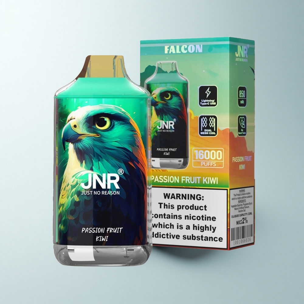 JNR Falcon 16000 Puffs Fruit de la Passion Kiwi 850 mAh Dual Mesh Coil Type C
