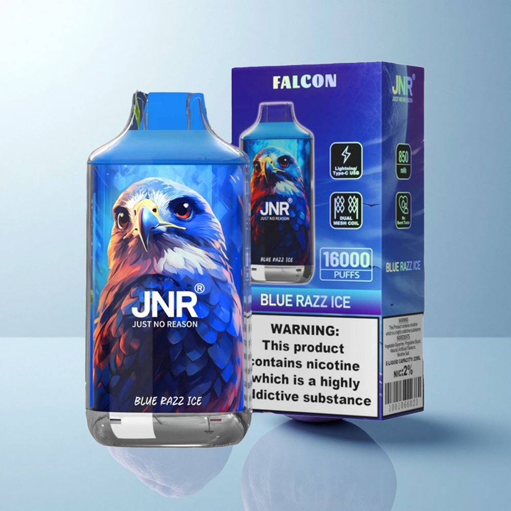 JNR Falcon 16000 Puffs Glace Bleu Framboise Dual Mesh 22ml