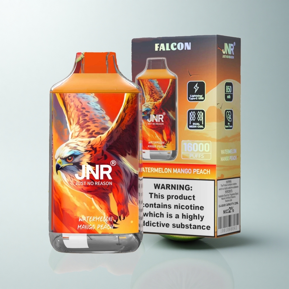 JNR Falcon 16000 Puffs Pastèque Mangue Pêche 850 mAh Dual Mesh Coil