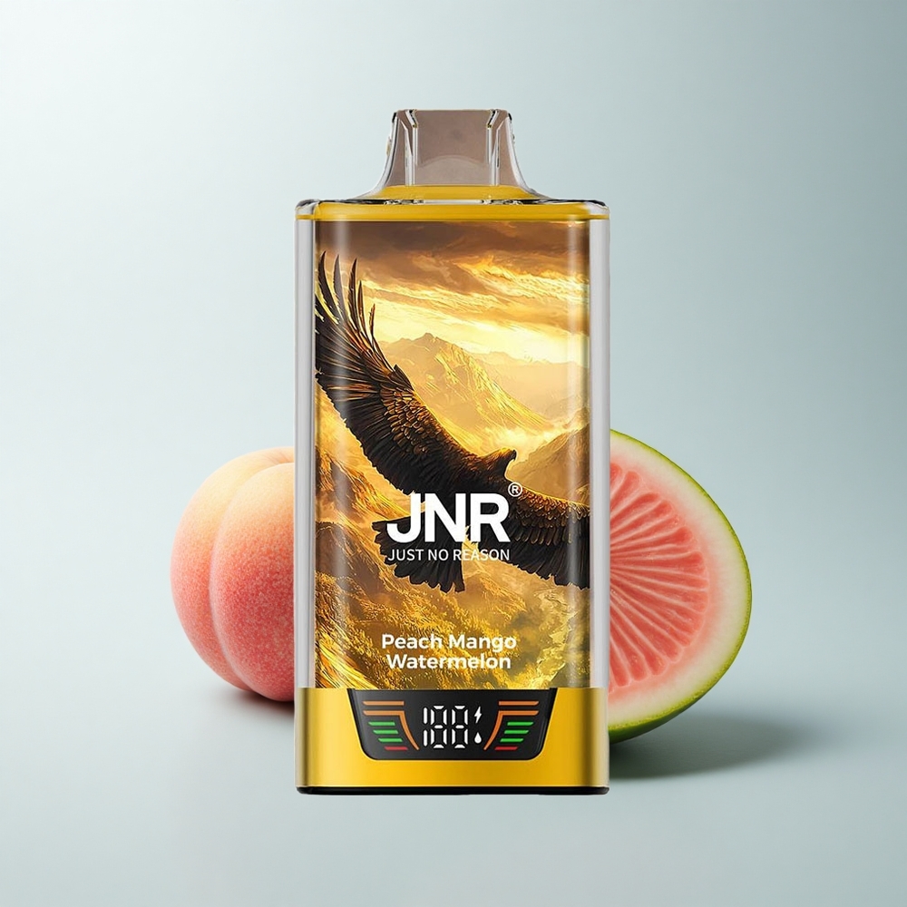 JNR Falcon Pro 28000 Puffs Eau de Pêche Mangue Pastèque avec Batterie 950mAh et Affichage Intelligent