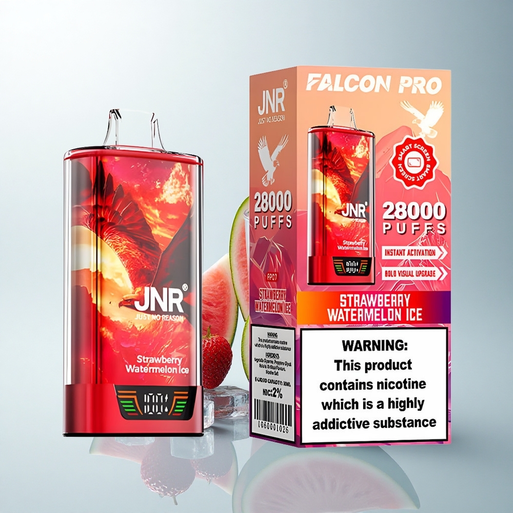 JNR Falcon Pro 28000 Puffs Fraise Pastèque Glacée avec Capacité 30ml et Batterie 950mAh