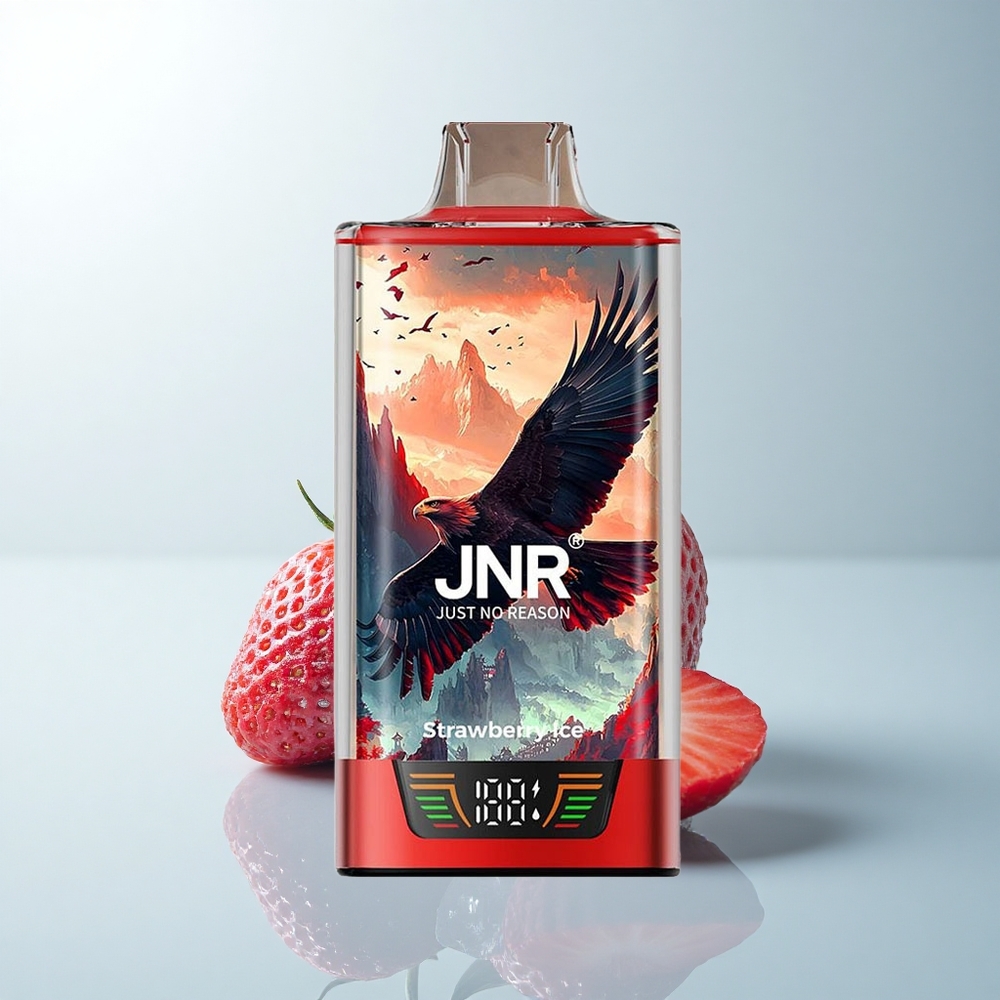 JNR Falcon Pro 28000 Puffs Glace à la Fraise Pro Dual Mesh 30ml USB-C