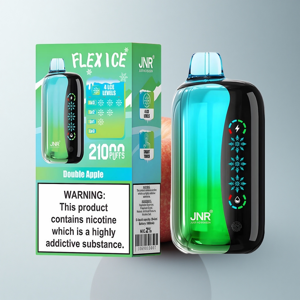 JNR Flex Ice 21000 Puffs Double Pomme Glace Réglable 26ml Dual Mesh