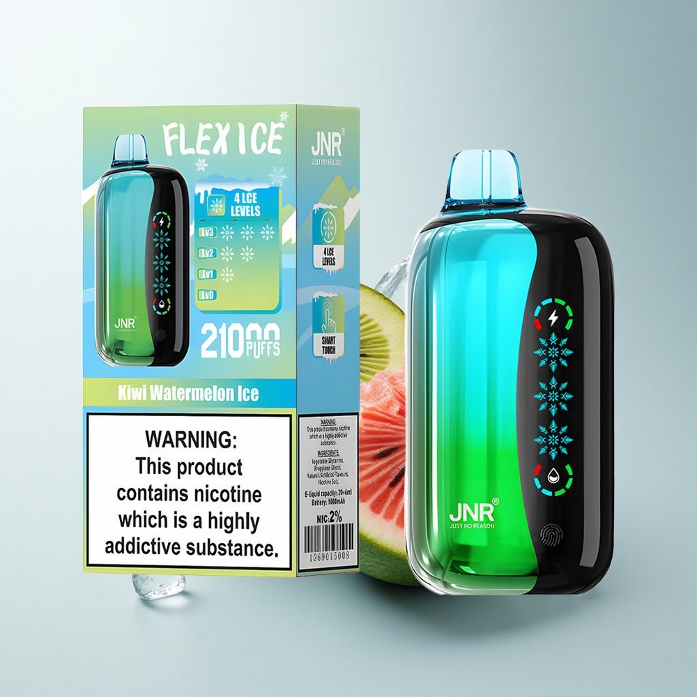 JNR Flex Ice 21000 Puffs Glace Kiwi Pastèque Réglable Dual Mesh
