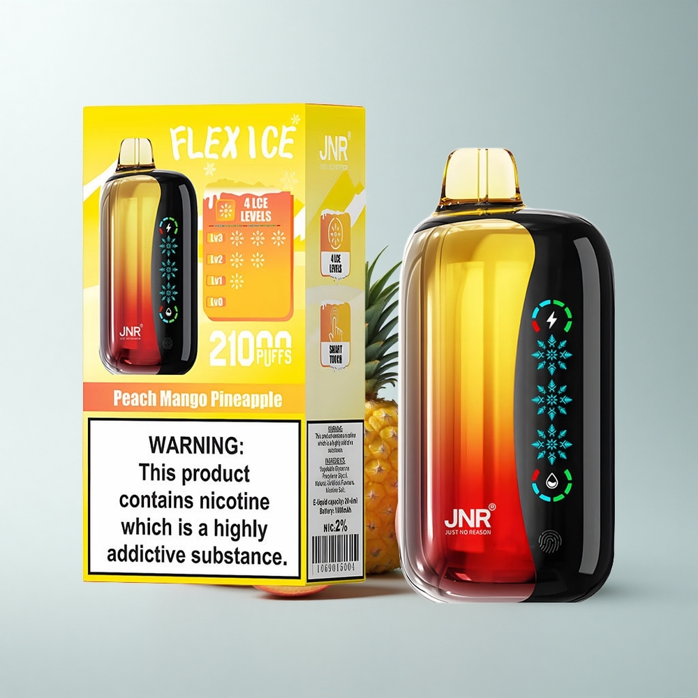 JNR Flex Ice 21000 Puffs Pêche Mangue Ananas Glace Réglable Dual Mesh Type-C