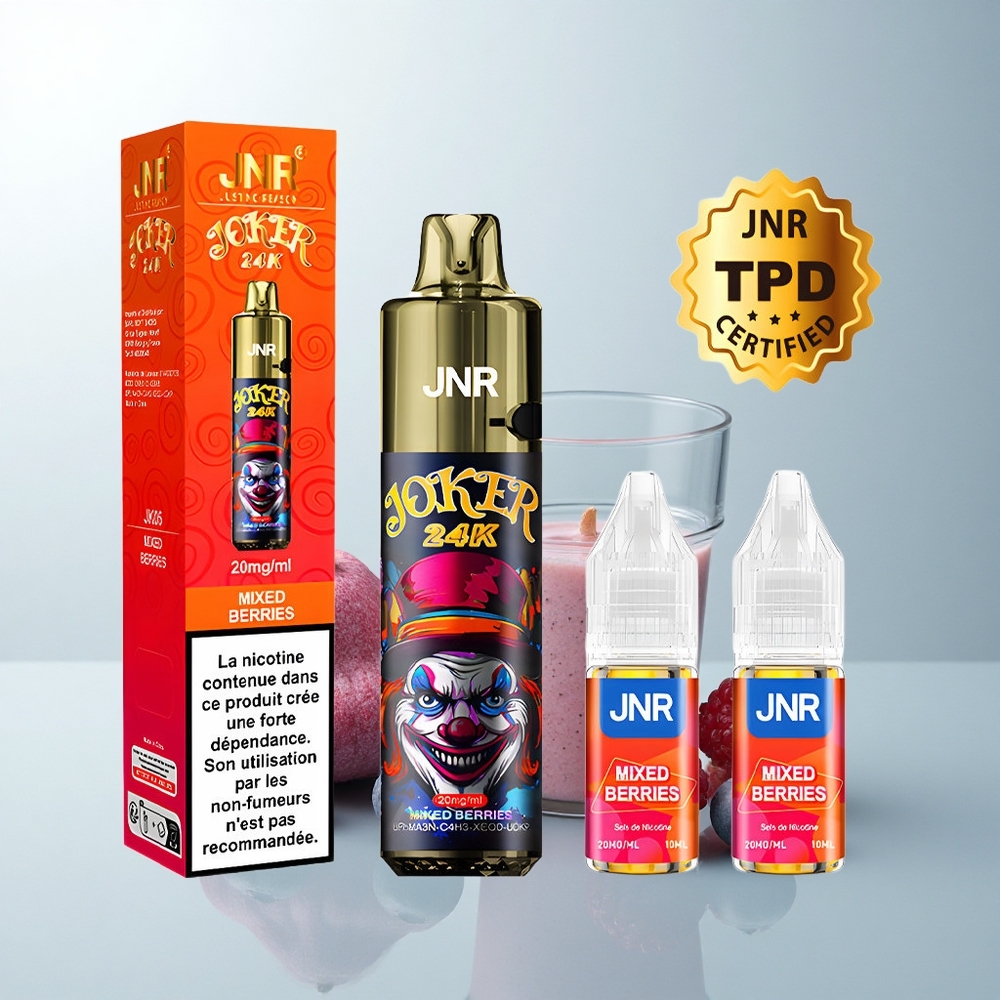 JNR Joker 24K Puffs Baies Mixtes Éclatées avec Refillable Pod et 2% Nicotine