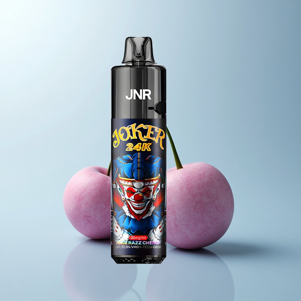 JNR Joker 24K Puffs Cerise Bleue Razz Pod Rechargeable 800mAh Lumière Respirante