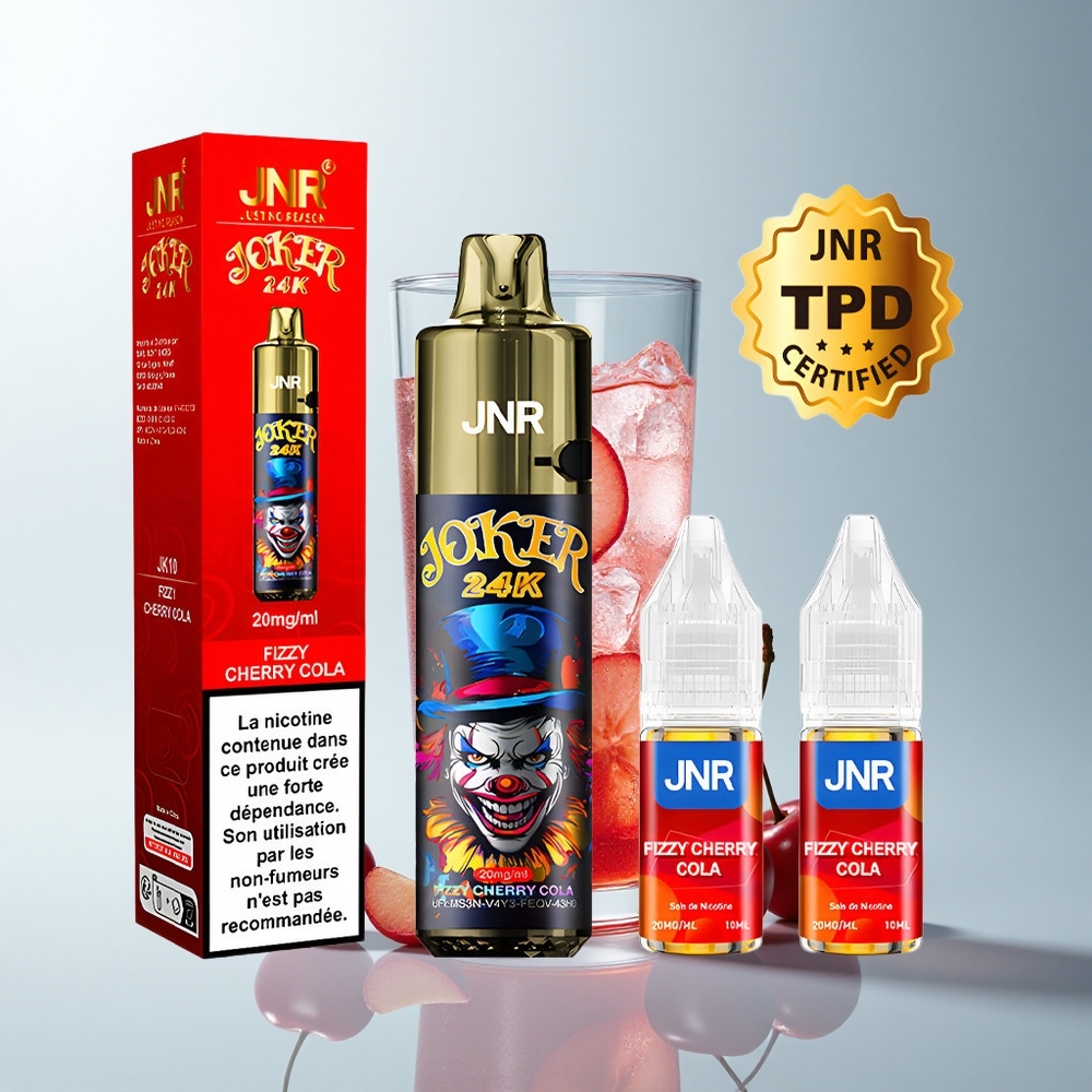 JNR Joker 24K Puffs Cola Cerise Pétillante avec Batterie 800mAh et Recharge Type-C