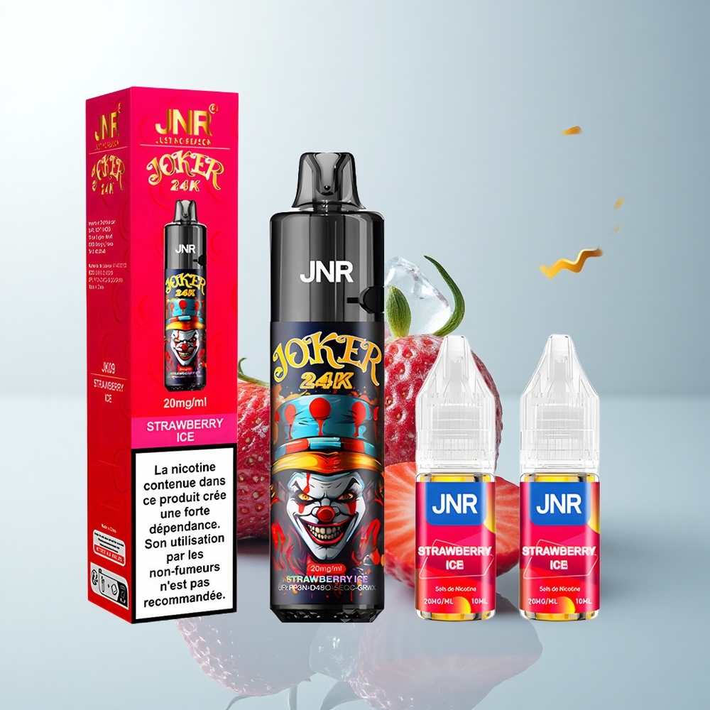 JNR Joker 24K Puffs Glace à la Fraise 10ml Lumière Respirante