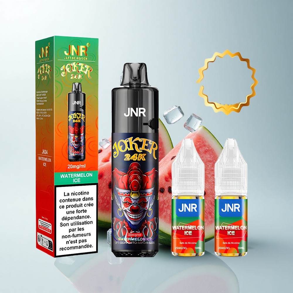JNR Joker 24K Puffs Glace à la Pastèque Rechargeable Lumineuse