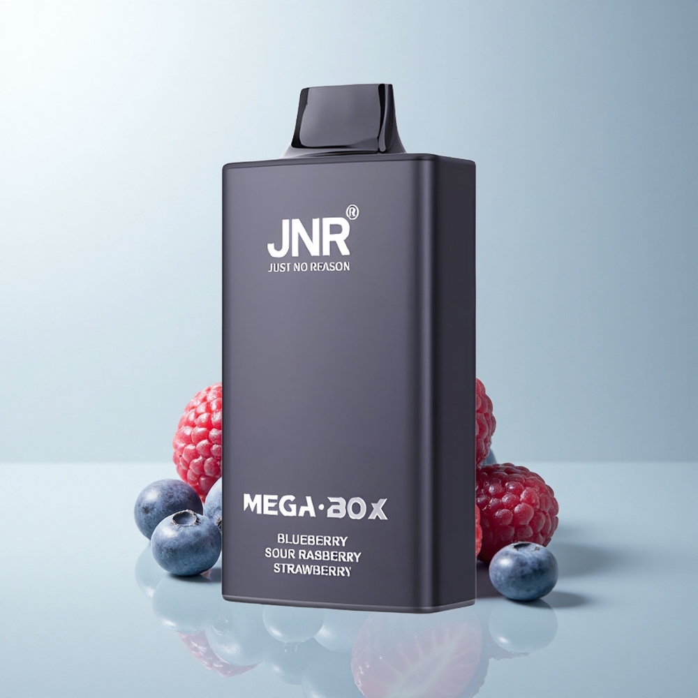 JNR Mega Box 25000 Puffs Framboise Acidulée Fraise Myrtille avec Double Bobine et Charge Rapide Type-C