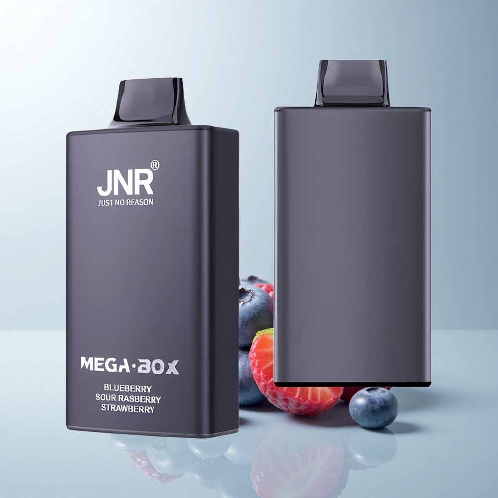 JNR Mega Box 25000 Puffs Framboise Acidulée Fraise Myrtille avec Double Bobine et Charge Rapide Type-C
