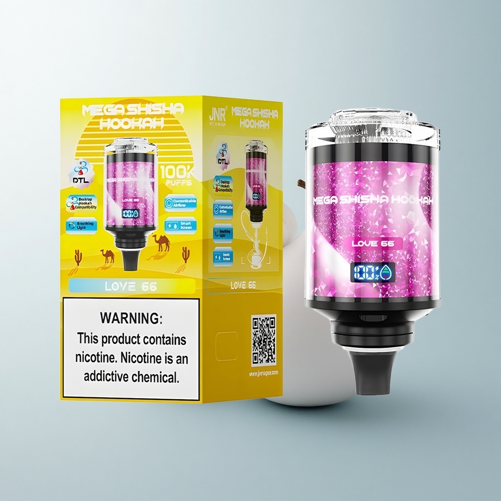 JNR Mega Shisha Hookah 100K Puffs Amour 66 Écran Intelligent 2200mAh