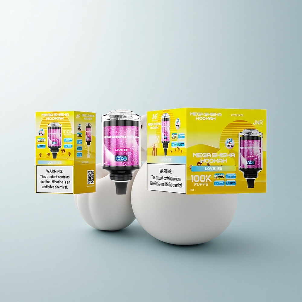 JNR Mega Shisha Hookah 100K Puffs Amour 66 Écran Intelligent 2200mAh