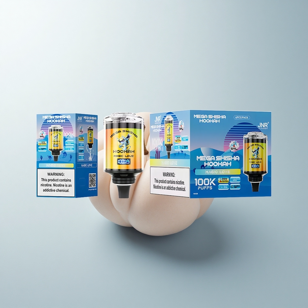 JNR Mega Shisha Hookah 100K Puffs Amour Magique Écran Intelligent Lumière Respirante