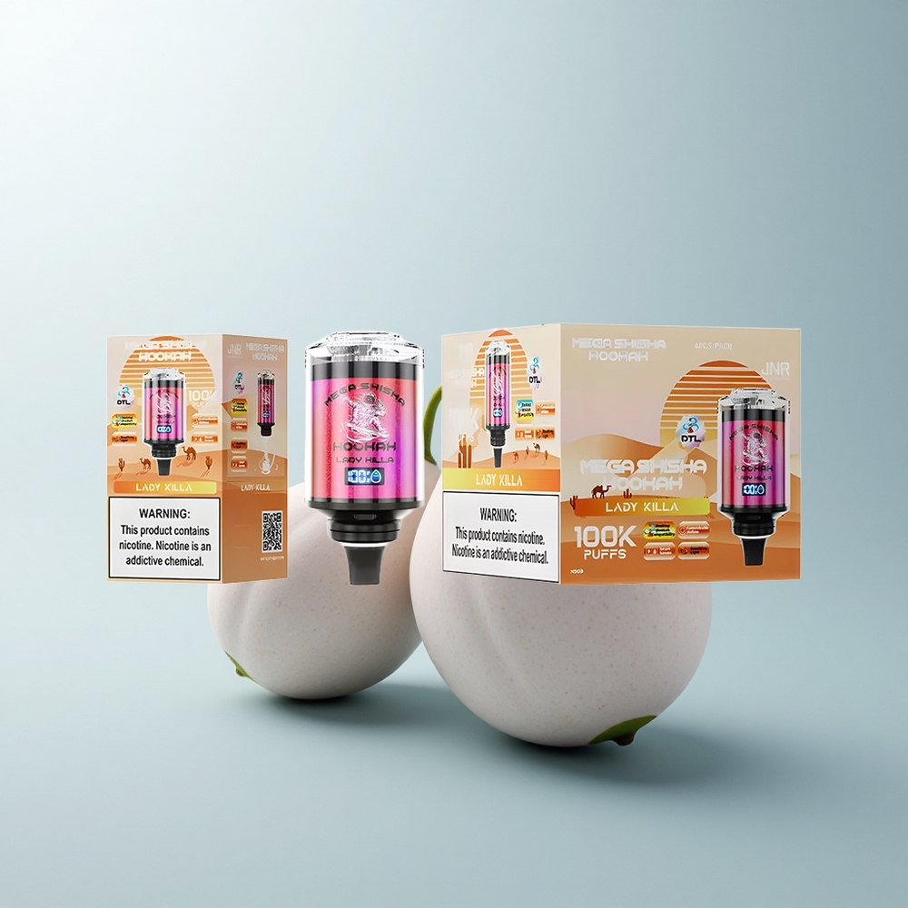 JNR Mega Shisha Hookah 100K Puffs Dame Tueuse 2200mAh Écran Intelligent