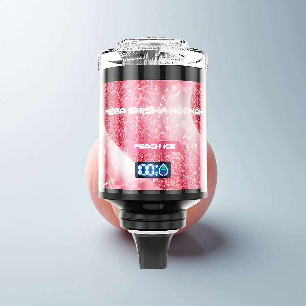 JNR Mega Shisha Hookah 100K Puffs Glace de Pêche Lumière Interactive Écran Intelligent