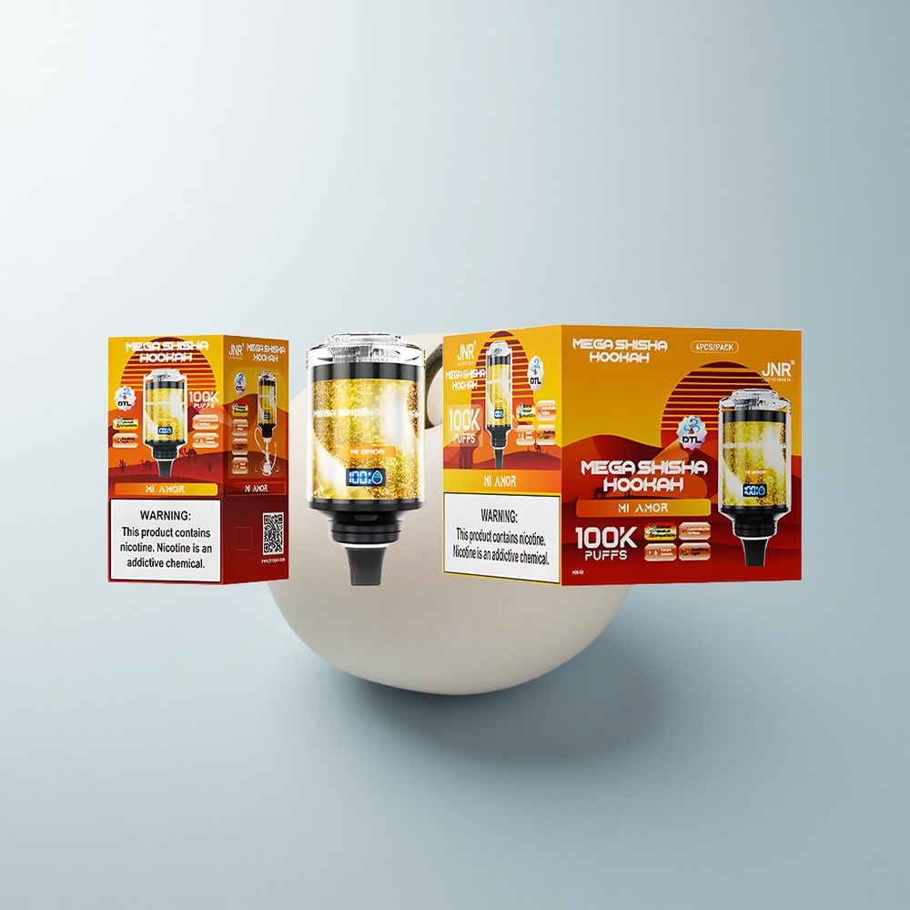 JNR Mega Shisha Hookah 100K Puffs Mon Amour Lumineux Écran Intelligent 2200mAh