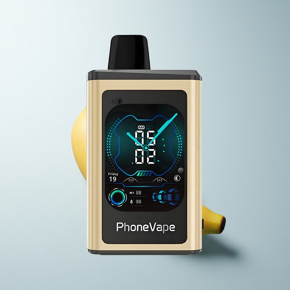 JNR PhoneVape 30000 Puffs Glace Banane Turbo Écran Complet App Contrôlée
