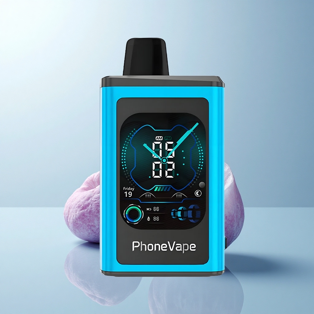 JNR PhoneVape 30000 Puffs Glace Bleue Framboise avec Batterie Rechargeable et Affichage Complet