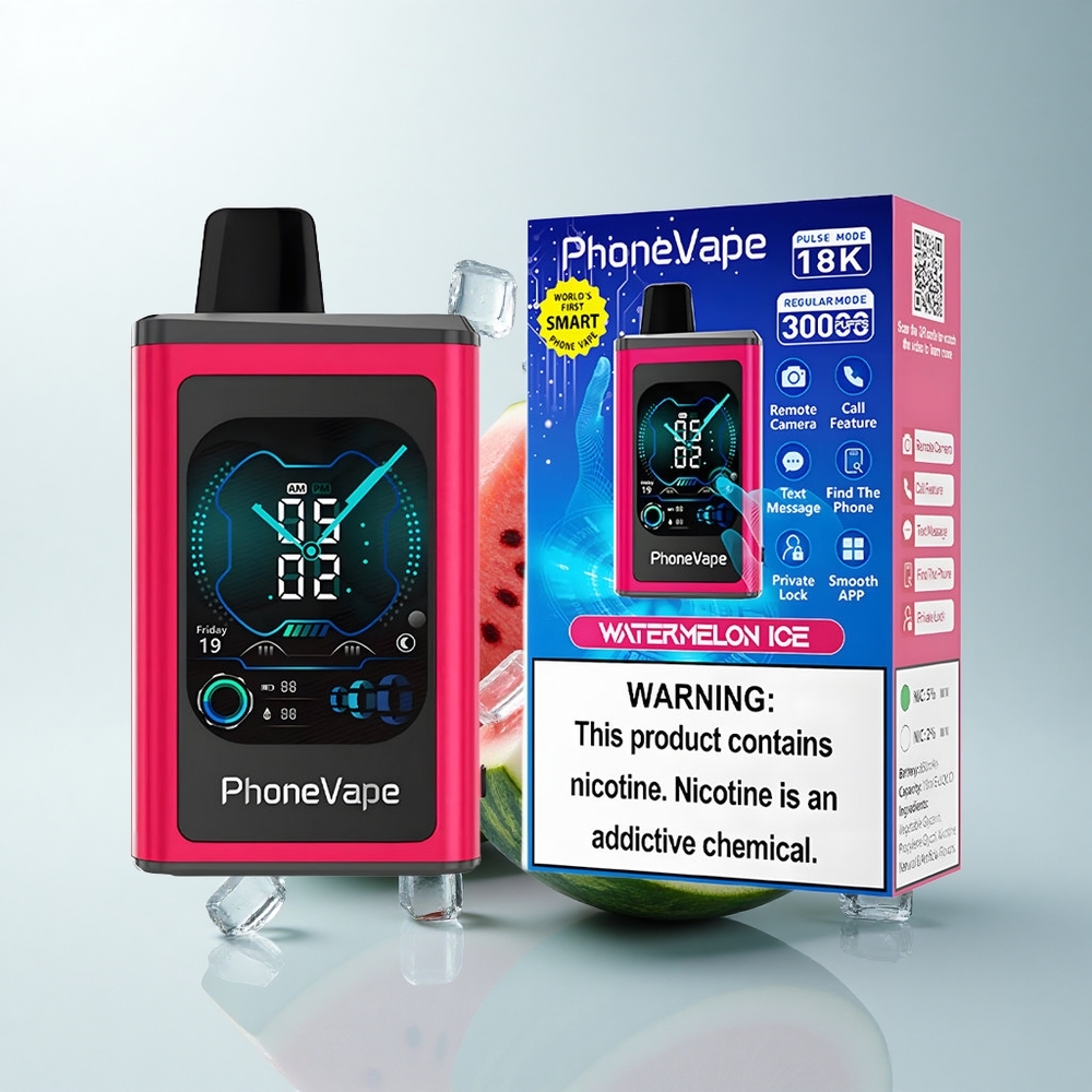 JNR PhoneVape 30000 Puffs Glace à la Pastèque Turbo Affichage Complet