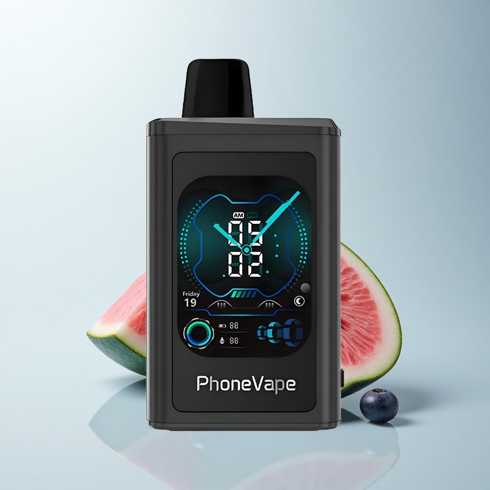 JNR PhoneVape 30000 Puffs Myrtille Pastèque Turbo Écran Complet