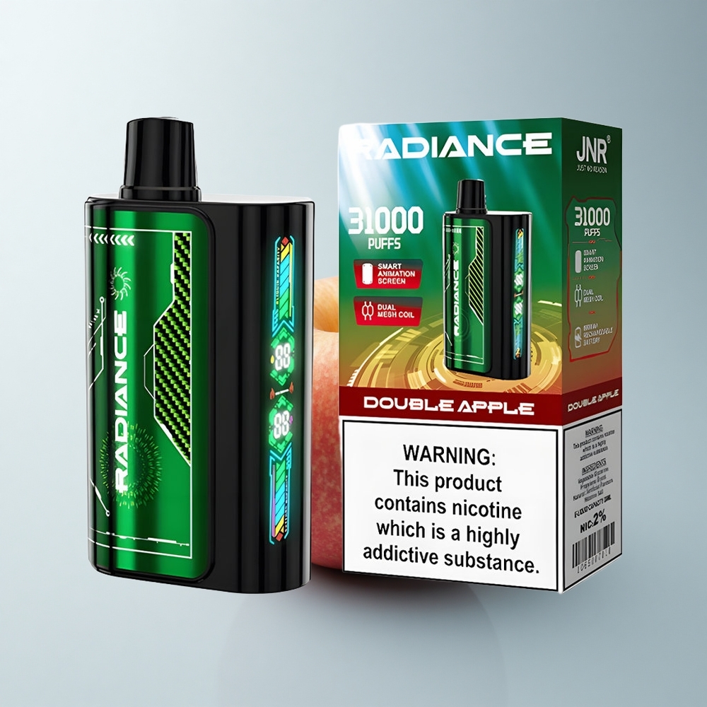 JNR Radiance 31000 Puffs Double Pomme Écran Animé Intelligent Dual Mesh 28ml
