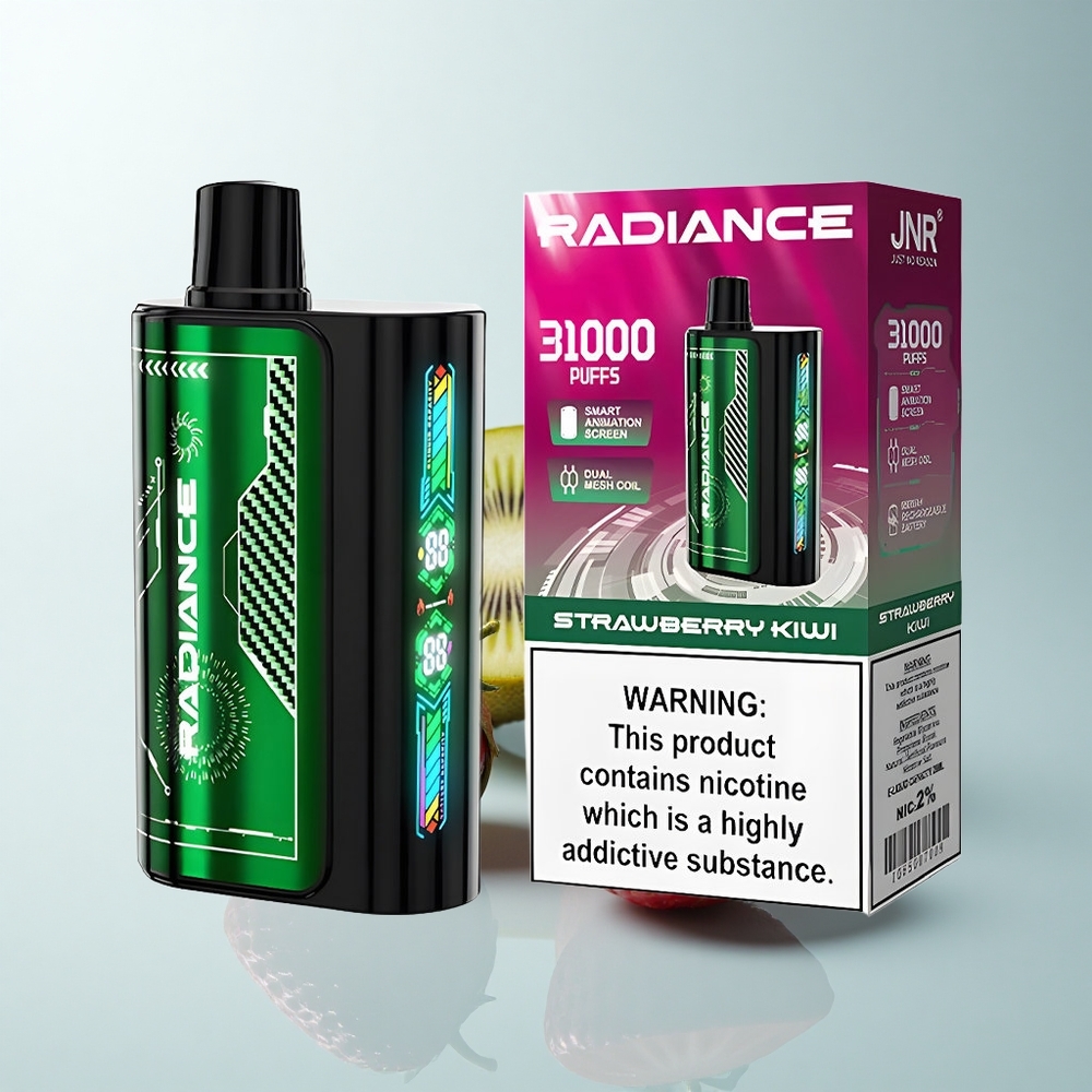 JNR Radiance 31000 Puffs Fraise Kiwi Écran Animation Dual Mesh