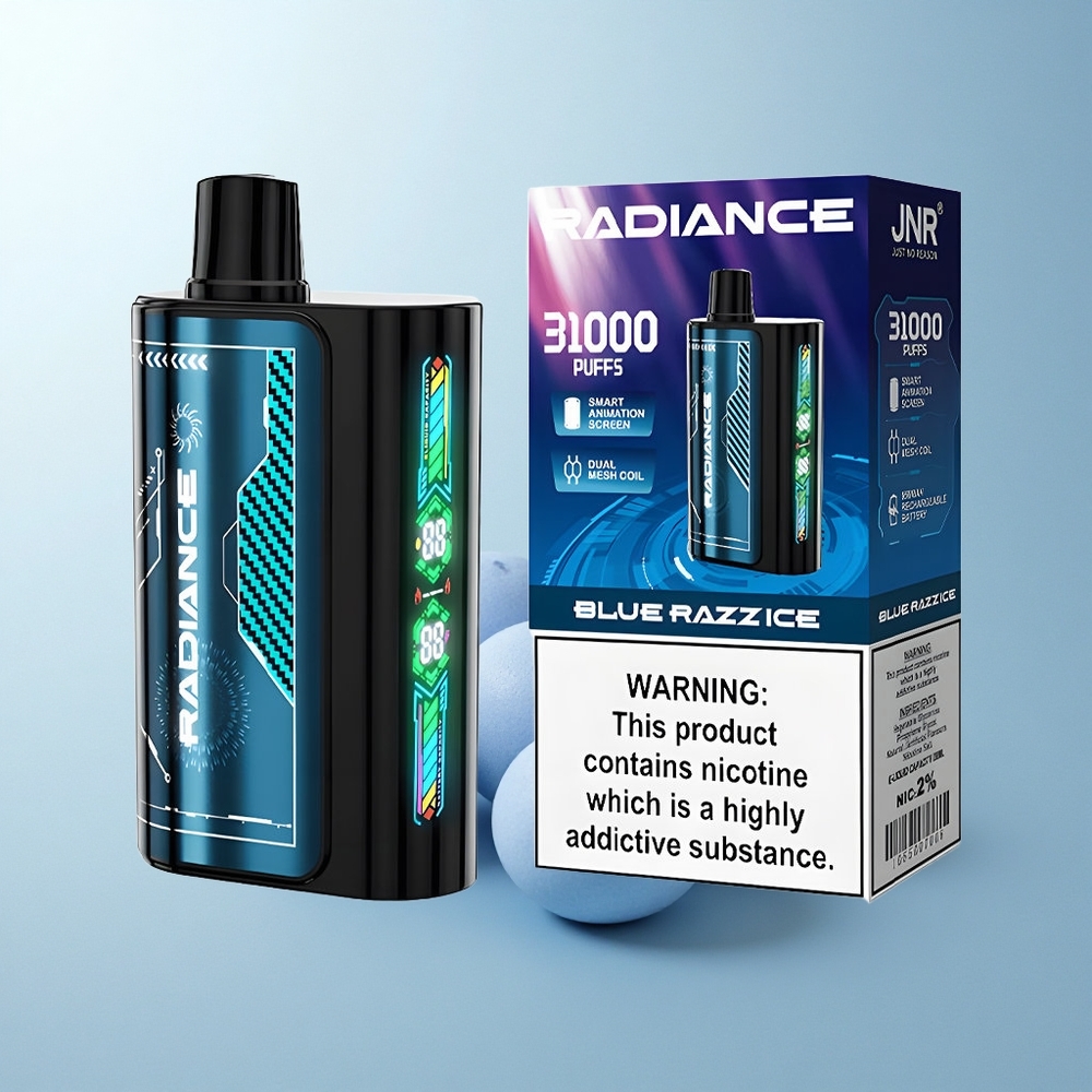 JNR Radiance 31000 Puffs Glace Bleue Framboise Dual Mesh 28ml