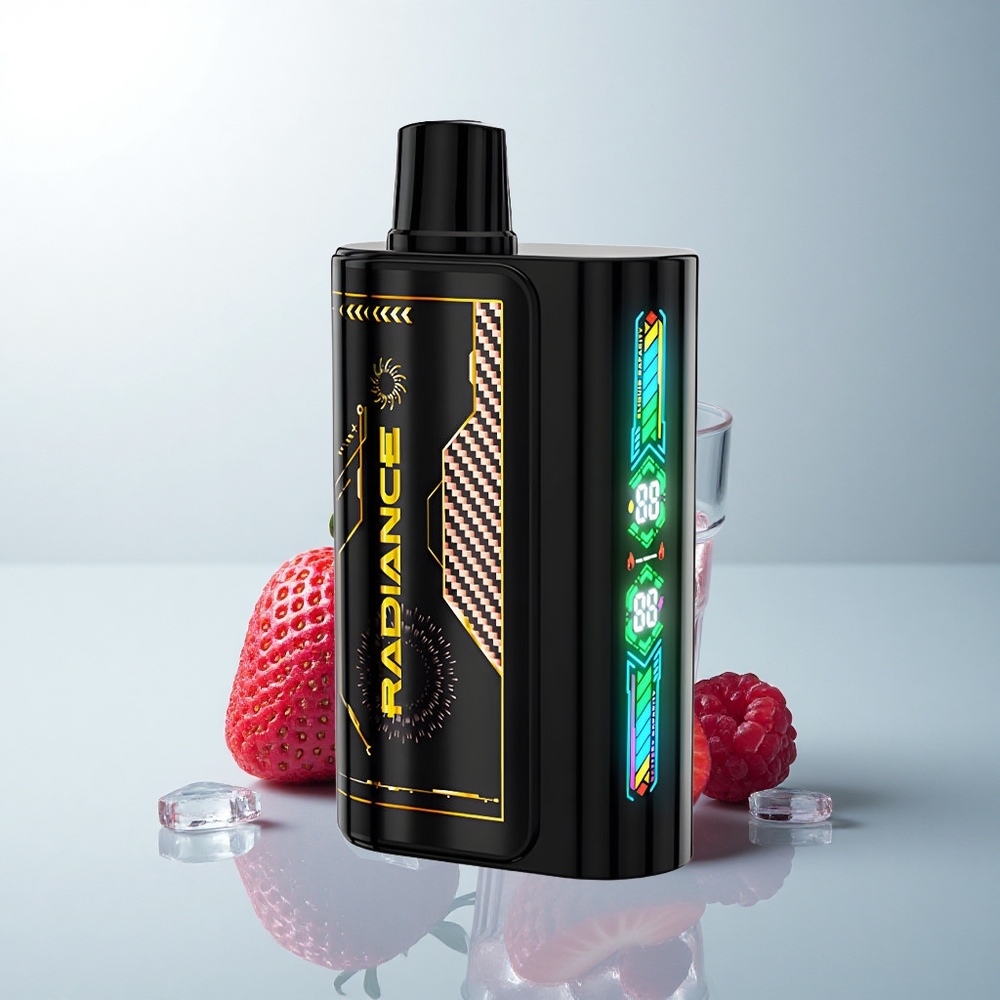 JNR Radiance 31000 Puffs Glace Fraise Framboise Cerise avec Écran Animé Intelligent et Double Bobine Mesh
