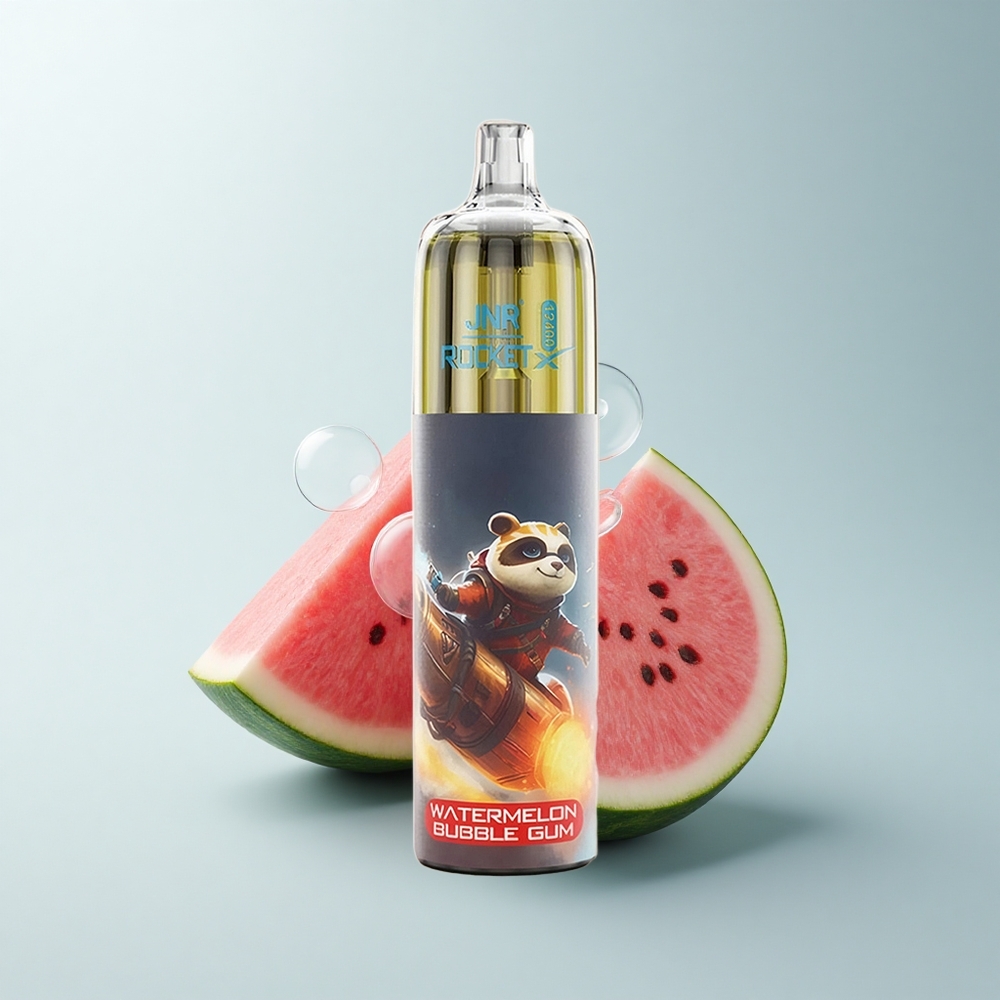JNR Rocket-X 12400 Puffs Chewing-Bulle Pastèque avec Flux d\'Air Réglable et Lumières RGB