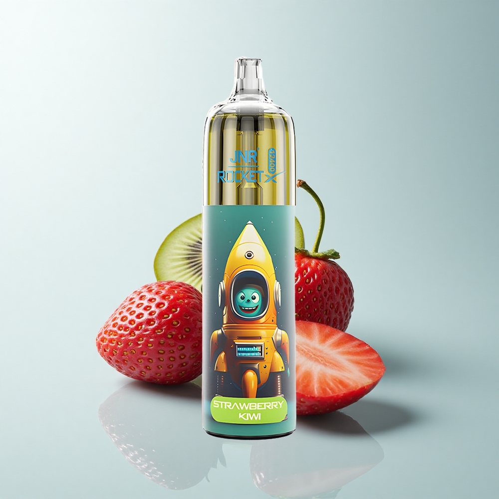 JNR Rocket-X 12400 Puffs Fraise Kiwi Lumière RGB Bobine Mesh 1.2ohm