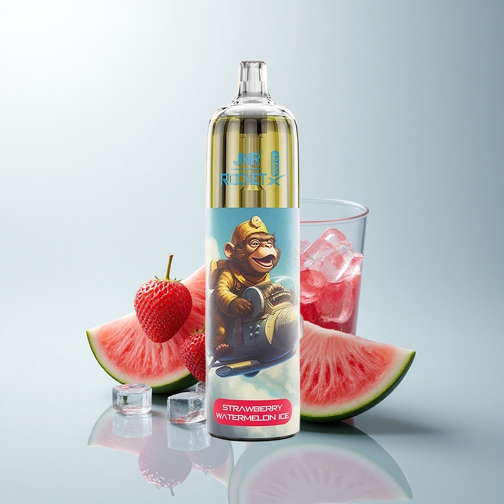 JNR Rocket-X 12400 Puffs Fraise Pastèque Glacée avec Lumières RGB et Batterie 850mAh