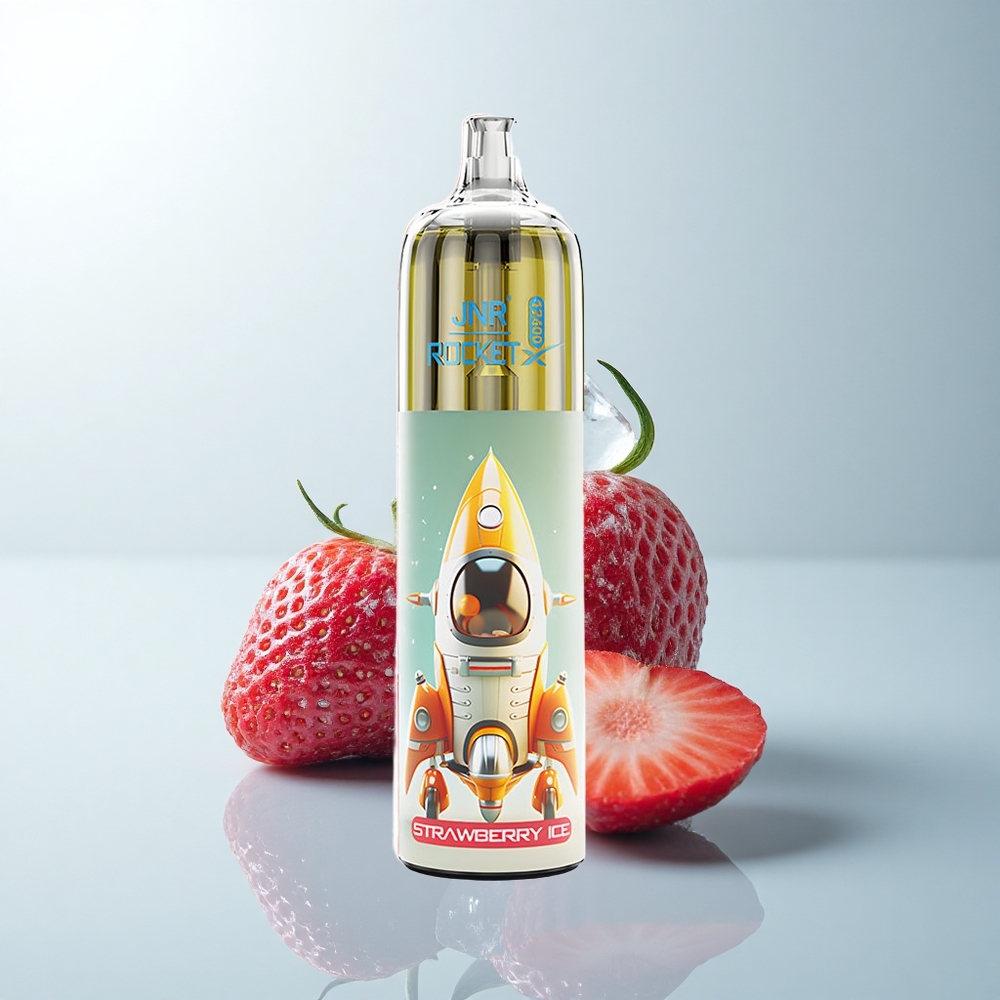 JNR Rocket-X 12400 Puffs Glace à la Fraise avec Éclairage RGB et Recharge Rapide Type-C