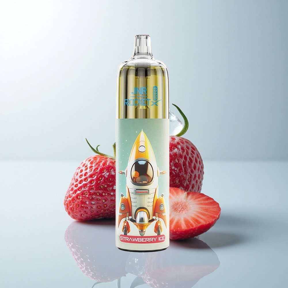 JNR Rocket-X 12400 Puffs Glace à la Fraise avec Éclairage RGB et Recharge Rapide Type-C