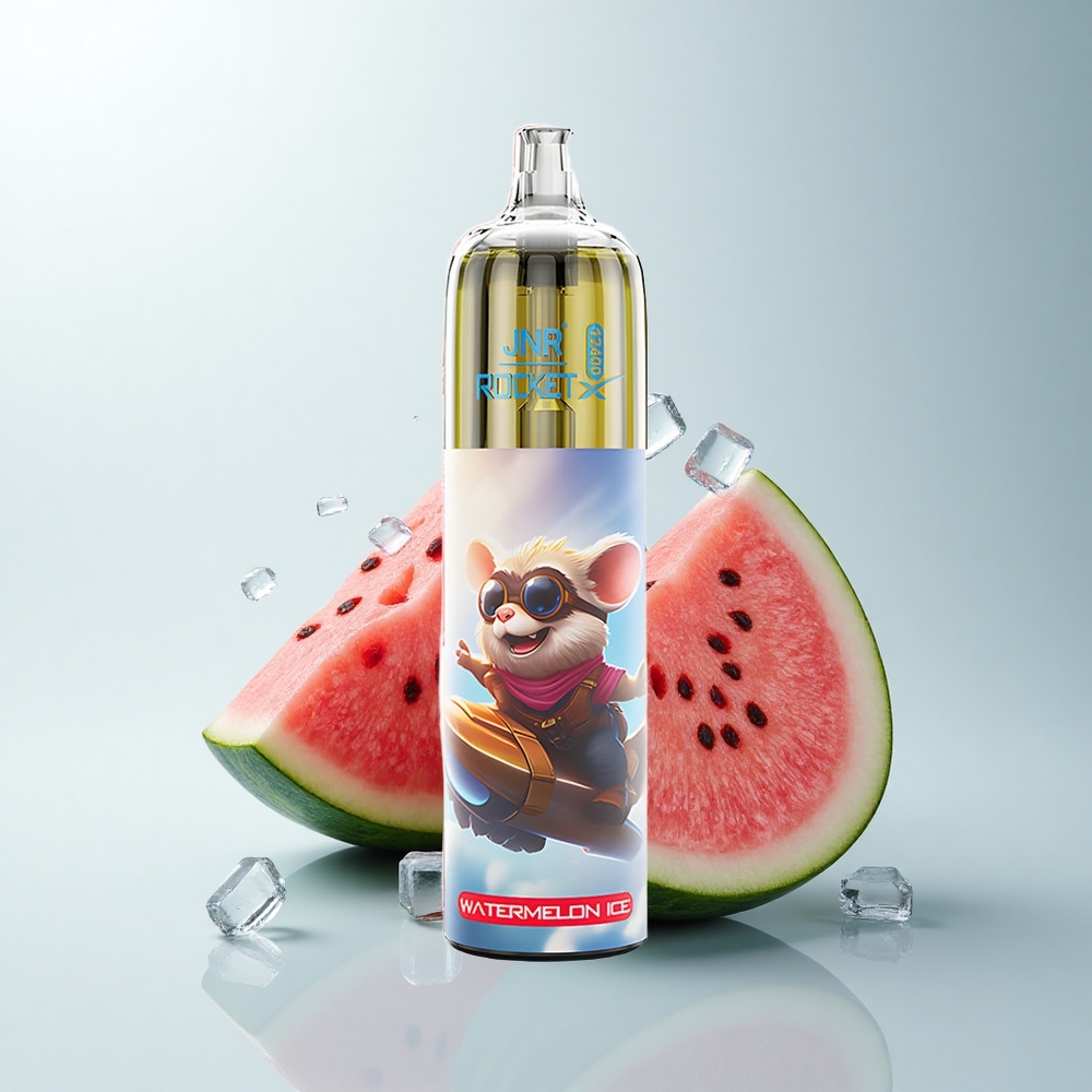 JNR Rocket-X 12400 Puffs Glace à la Pastèque avec Flux d'Air Réglable et Lumières RGB