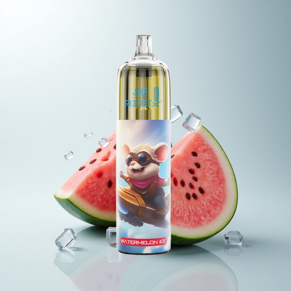 JNR Rocket-X 12400 Puffs Glace à la Pastèque avec Flux d\'Air Réglable et Lumières RGB