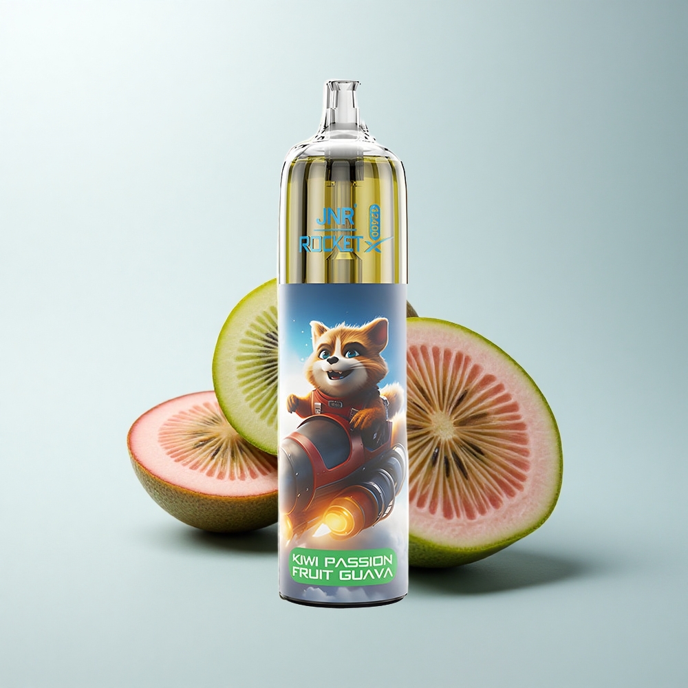 JNR Rocket-X 12400 Puffs Passion Fruit de Kiwi et Goyave avec Flux d'Air Réglable et Lumières RGB