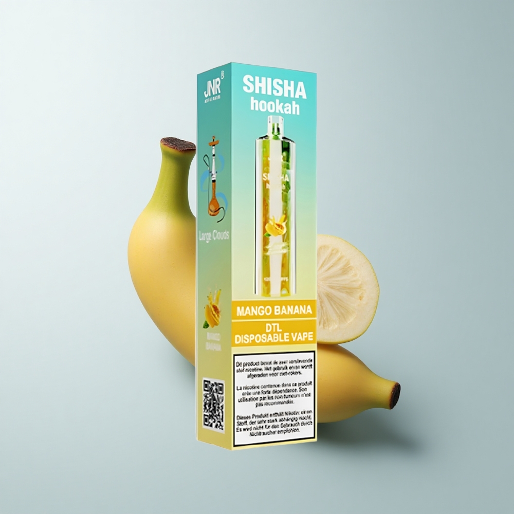 JNR Shisha Hookah 12000 Puffs Mangue Banane 24ml Type-C