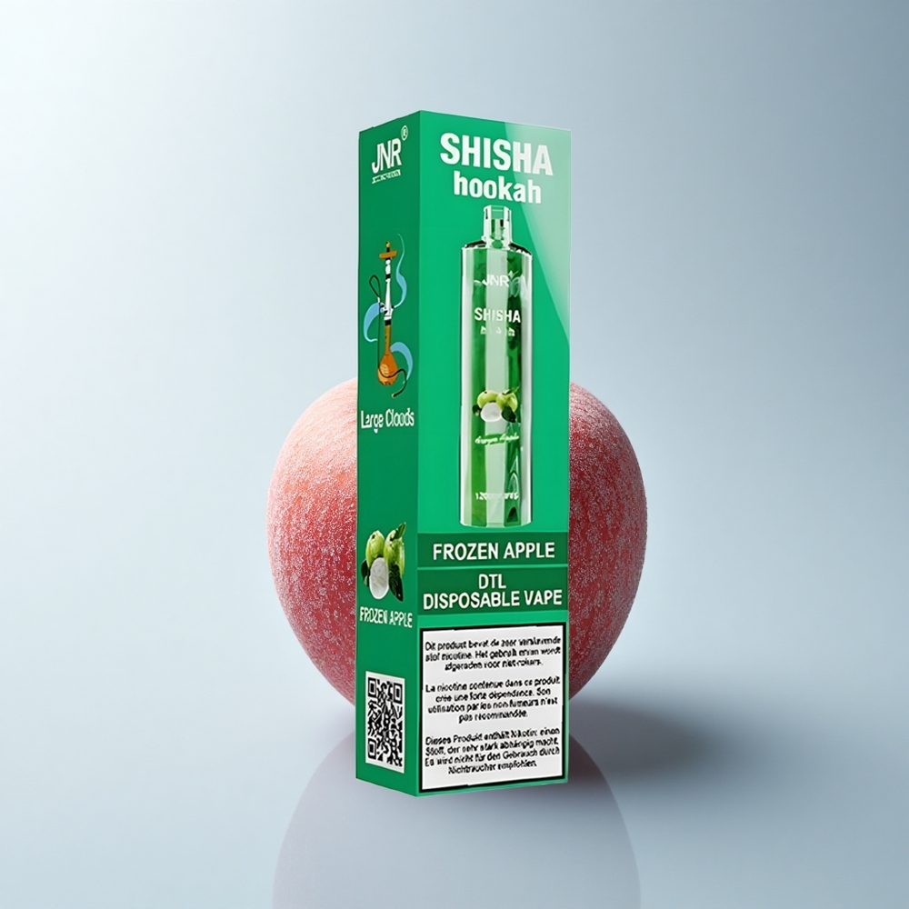 JNR Shisha Hookah 12000 Puffs Pomme Glacée Résistance Mésh 24ml