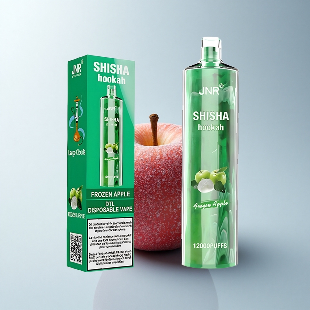 JNR Shisha Hookah 12000 Puffs Pomme Glacée Résistance Mésh 24ml